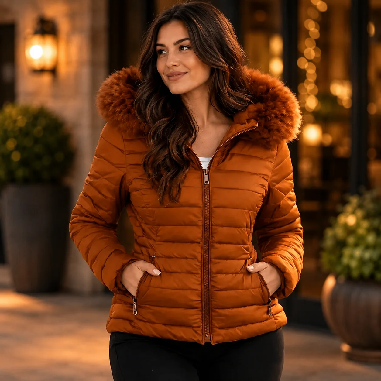 Jaqueta Feminina Puffer Forrada Impermeável Inverno